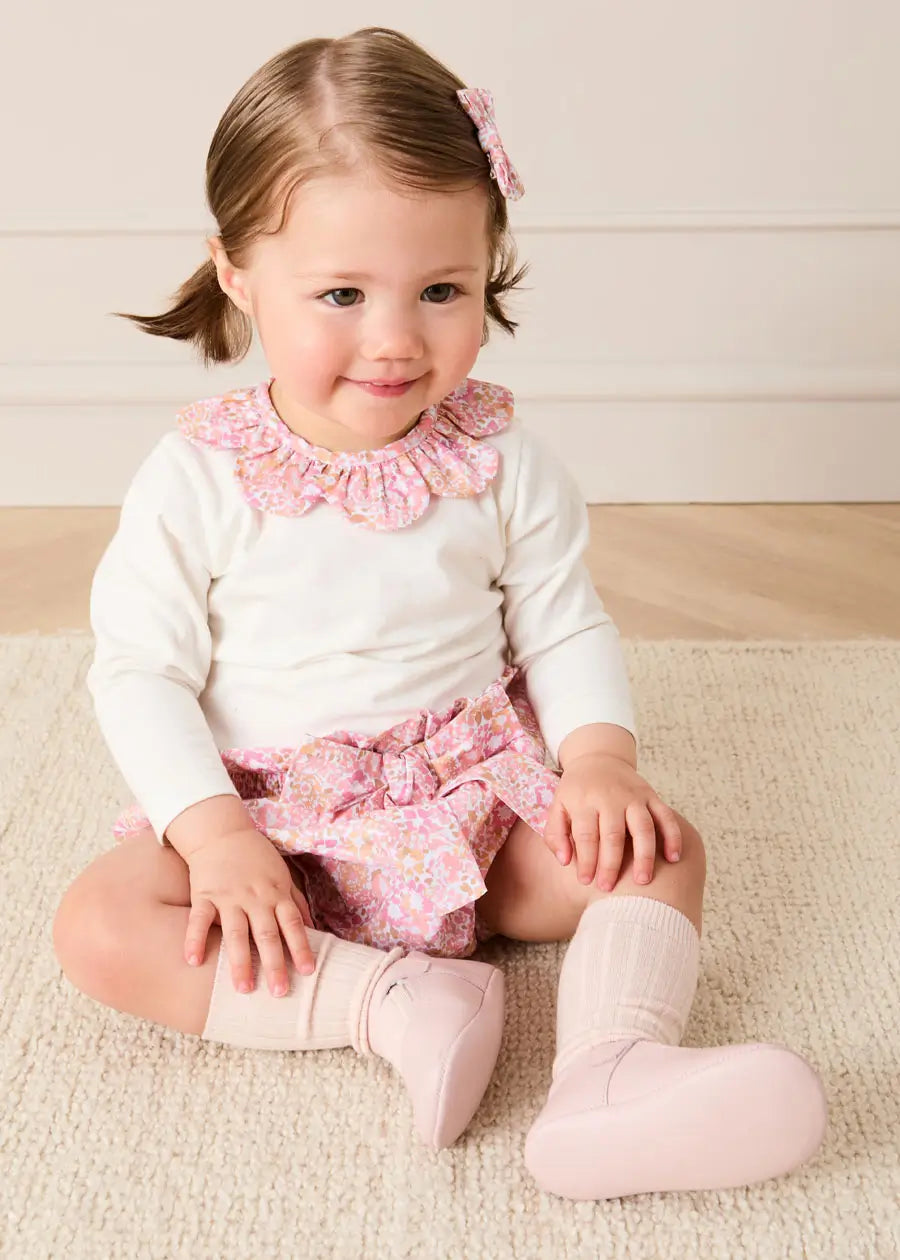 Nellie Floral Bow Detail Bloomers in Pink (1mth-3yrs) Bloomers from Pepa London