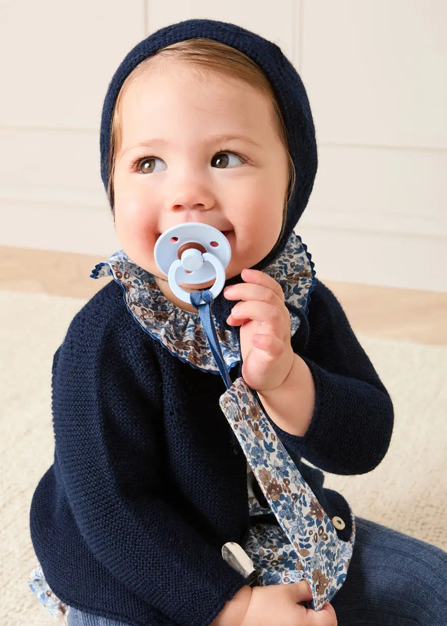Beatrice Floral Dummy Clip Dummy Clip in Blue (OS) Accessories from Pepa London