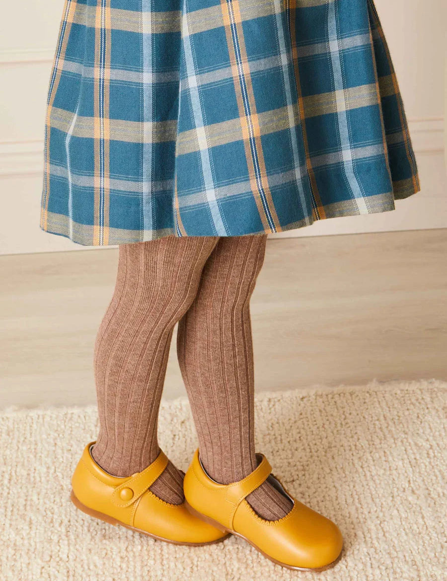 Leather Mary Jane Baby Shoes in Mustard (20-24EU) Shoes from Pepa London