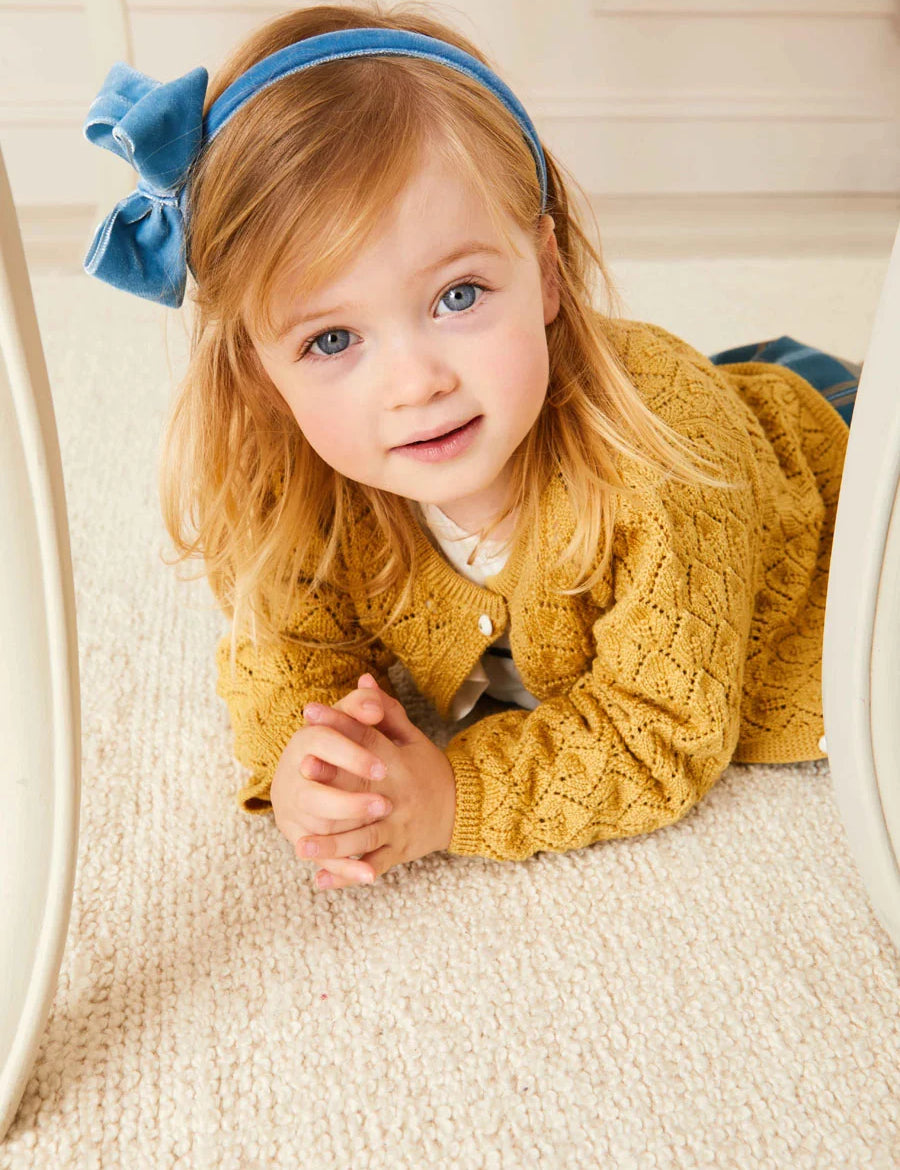 Velvet Hair-Band in Blue Hair Accessories from Pepa London