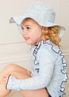 Matilda Floral Print Beach Hat in Blue (1-8yrs) Accessories  from Pepa London