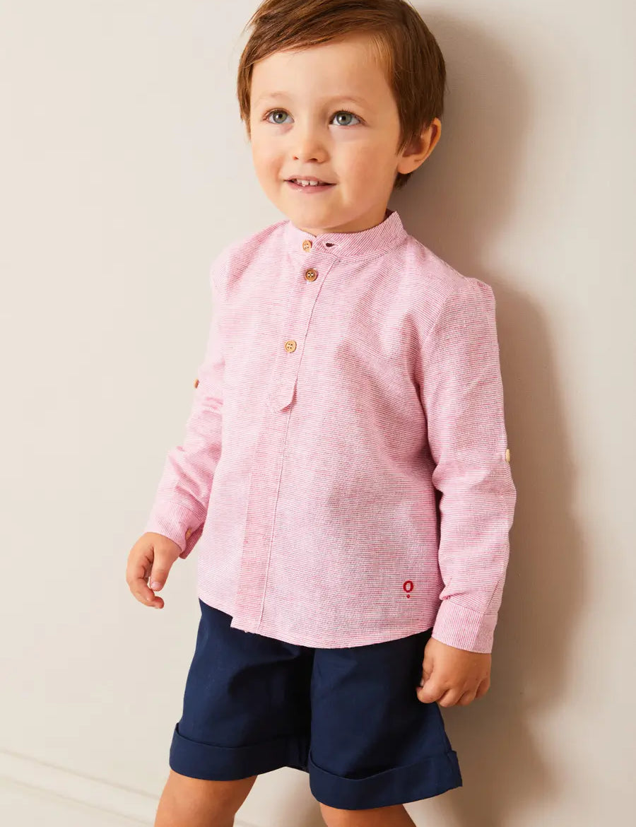 Classic Turn-up Hem Cotton Shorts in Navy (12mths-4yrs) Shorts from Pepa London