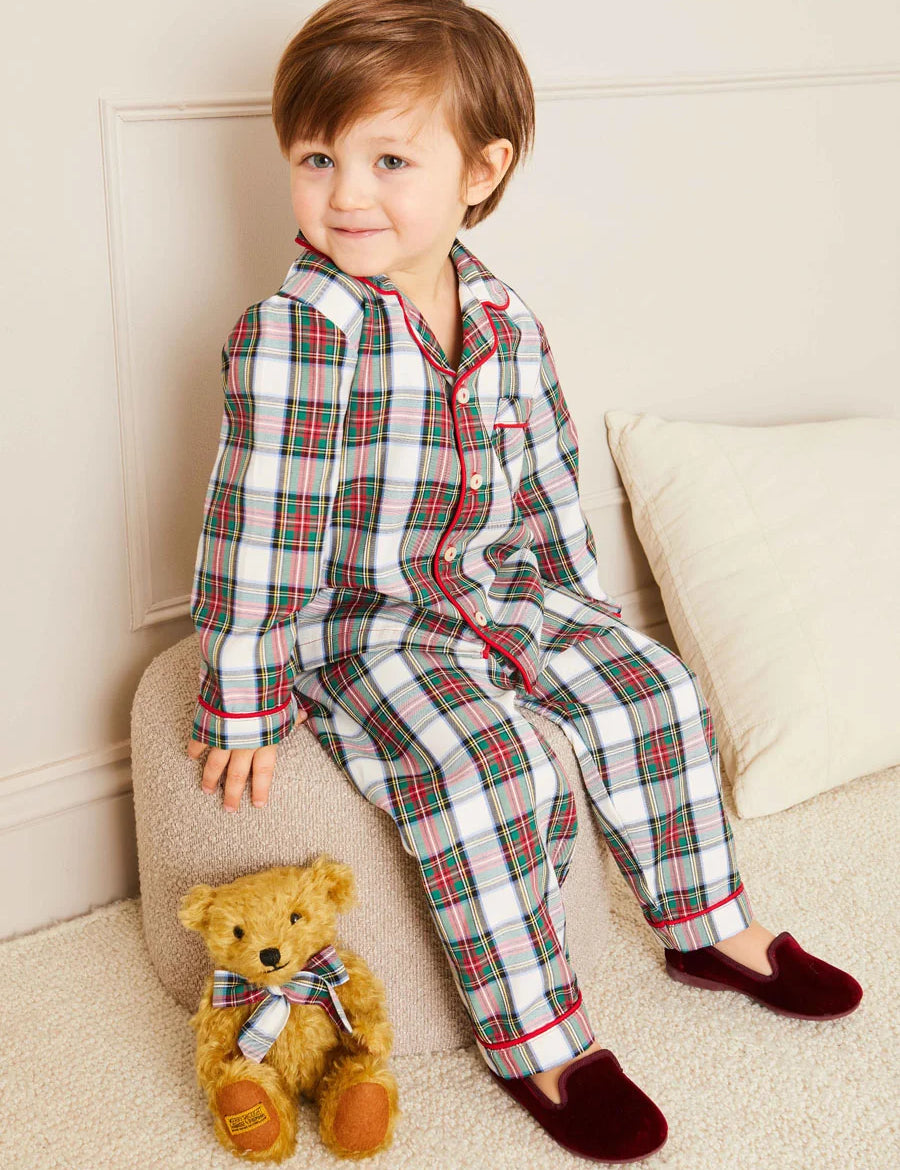 Sussex Tartan Pyjamas in Red (18mths-10yrs) Nightwear from Pepa London