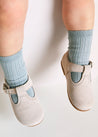 T-Bar Suede Baby Shoes in Beige (20-24EU) Shoes  from Pepa London