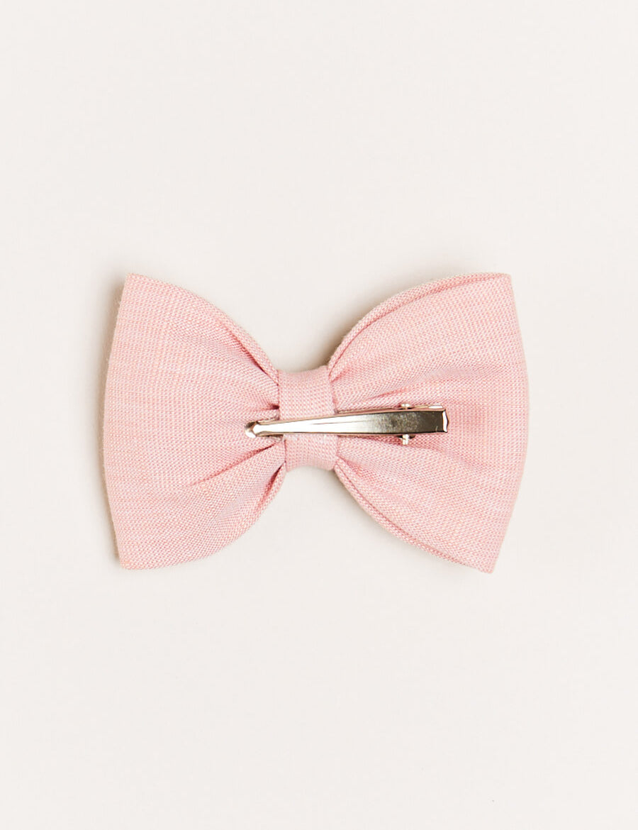 Plain Medium Bow Clip in Pink Hair Accessories from Pepa London