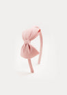 Plain Medium Bow Headband in Pink Hair Accessories  from Pepa London
