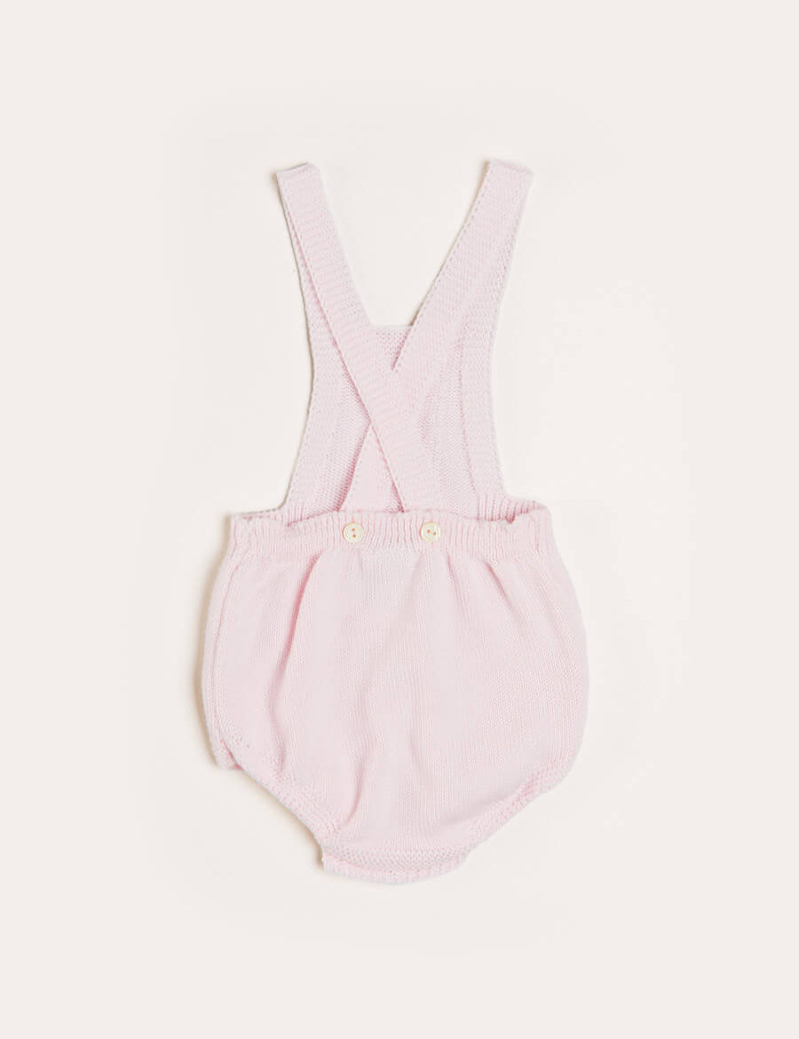 Knitted Openwork Dungarees in Pink (1-6mths) Dungarees from Pepa London