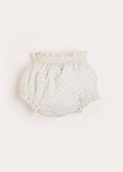 Tilly Floral Print Bloomers With Bow Detail in Pink (1-6mths) Bloomers  from Pepa London