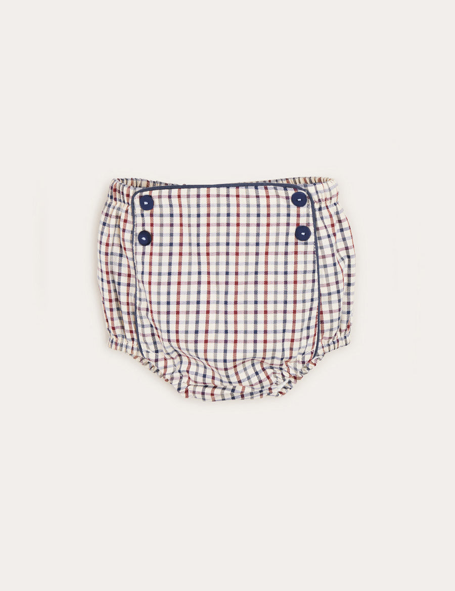 Check Button Detail Bloomers In Beige (3mths-2yrs) BLOOMERS from Pepa London