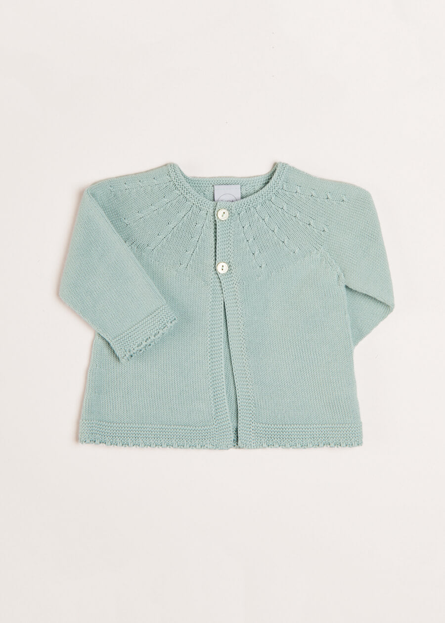 Openwork Detail Baby Cardigan in Pink (1-12mths) Knitwear from Pepa London