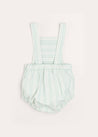 Striped Smocked Detail Dungaree Romper in Green (3-18mths) Rompers  from Pepa London