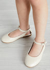 Open Heel Strappy Leather Sandals in Ivory (24-34EU) Shoes  from Pepa London