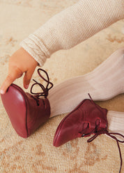 Oxford Pram Booties in Burgundy (17-20EU) Shoes  from Pepa London