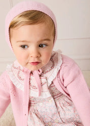 Adelaide Floral Hand Smocked Hand Smocked Romper in Pink (3mths-2yrs) Rompers from Pepa London