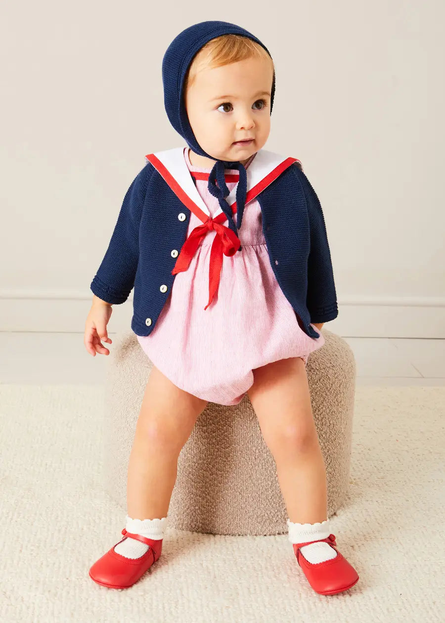 The Lawrence Striped Romper Baby Girl Look Look from Pepa London