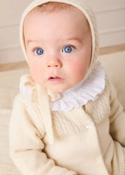 Cashmere Long Sleeve Cable Knitted Set in Cream (1mth-12mths) Knitted Sets from Pepa London