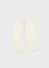 Plain high socks - Cream (3mths-8yrs) Socks  from Pepa London