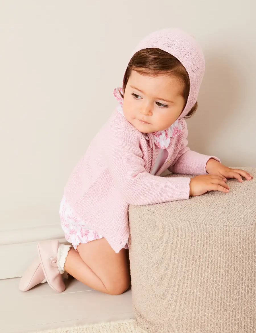Audrey Toile Bow Detail Bloomers in Pink (1mth-2yrs) BLOOMER from Pepa London