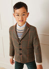 Check Tweed Three Button Blazer Jacket In Brown (4-10yrs) COATS  from Pepa London