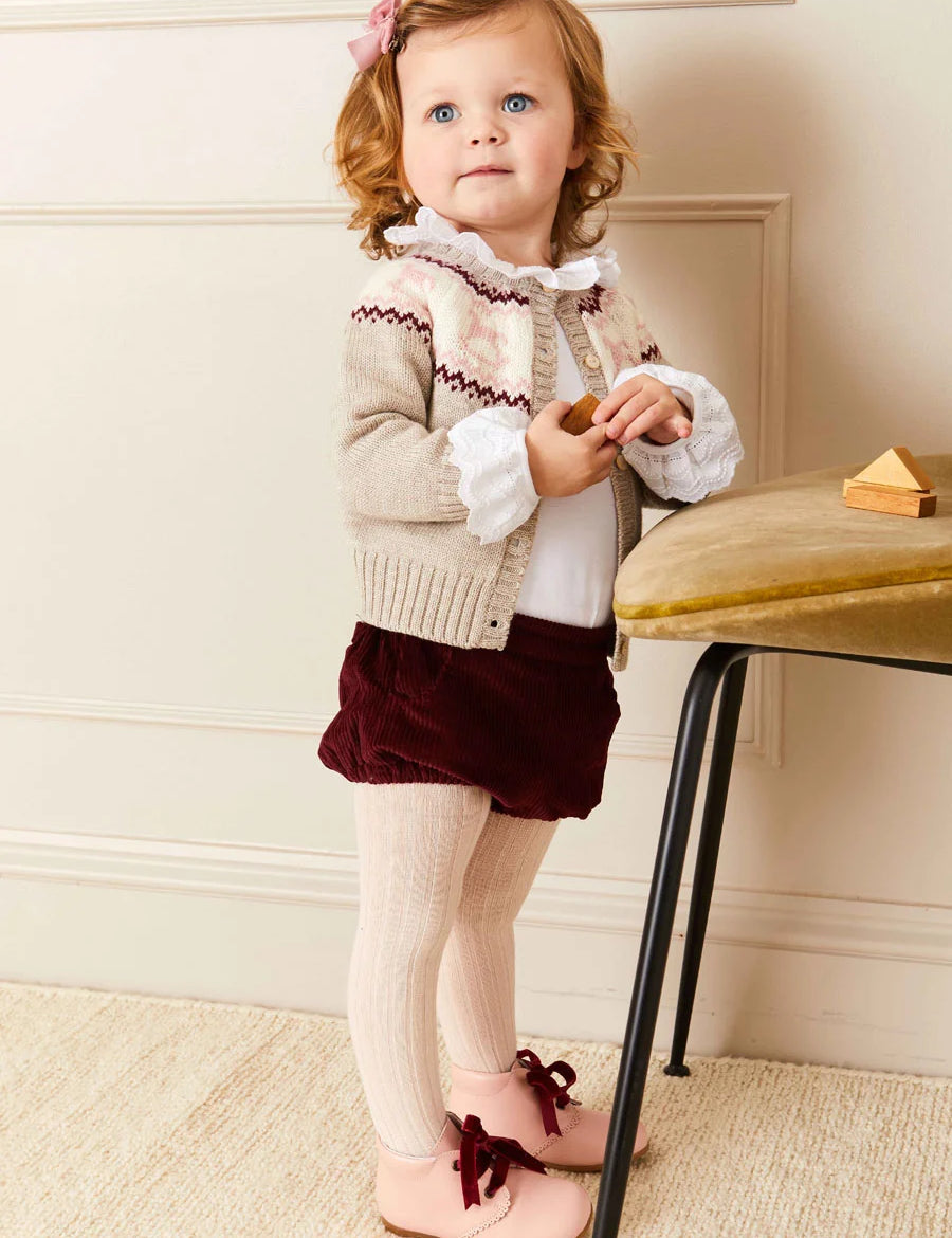 Corduroy Button Bloomers in Burgundy (3mths-3yrs) Bloomers from Pepa London