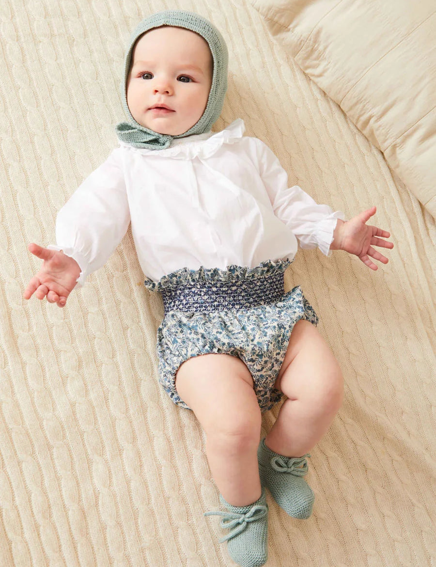 Evelyn Floral Bloomers in Blue (1mth-2yrs) Bloomers from Pepa London