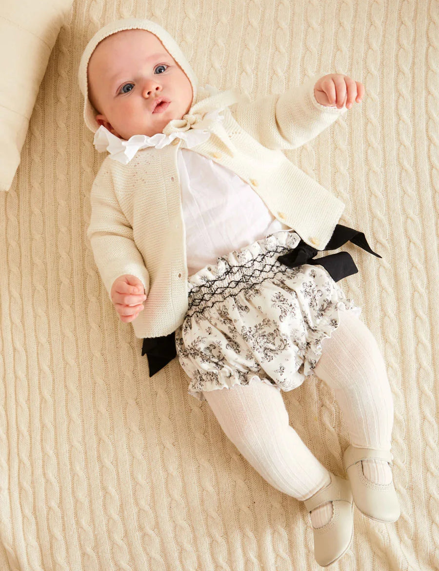 Audrey Floral Bloomers in White (1mth-12mths) Bloomers from Pepa London