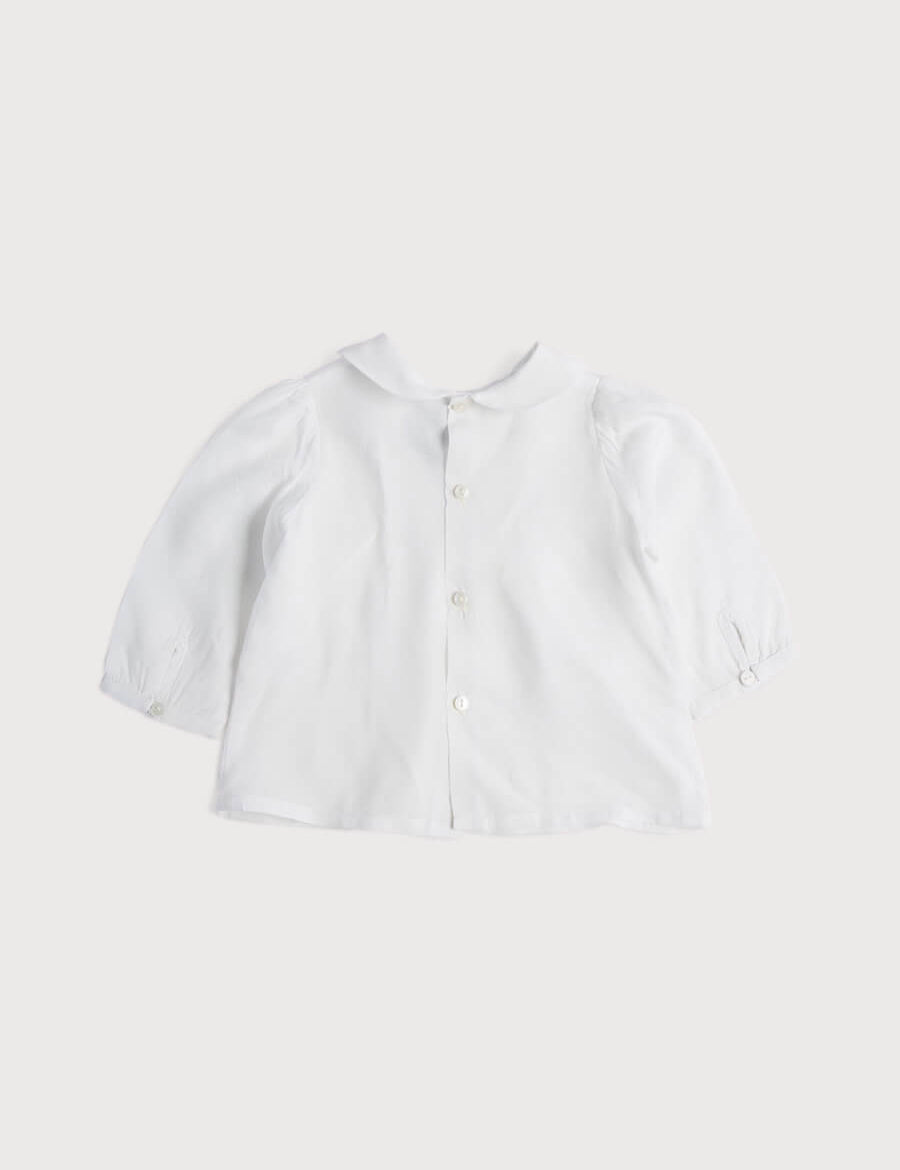White Cotton Shirt with Delicate Embroidery Blouses from Pepa London