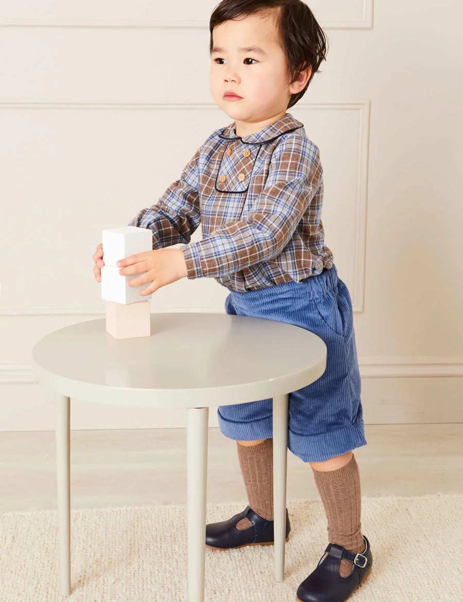 Corduroy Elasticated Waist Shorts in Blue (18mths-3yrs) Shorts from Pepa London