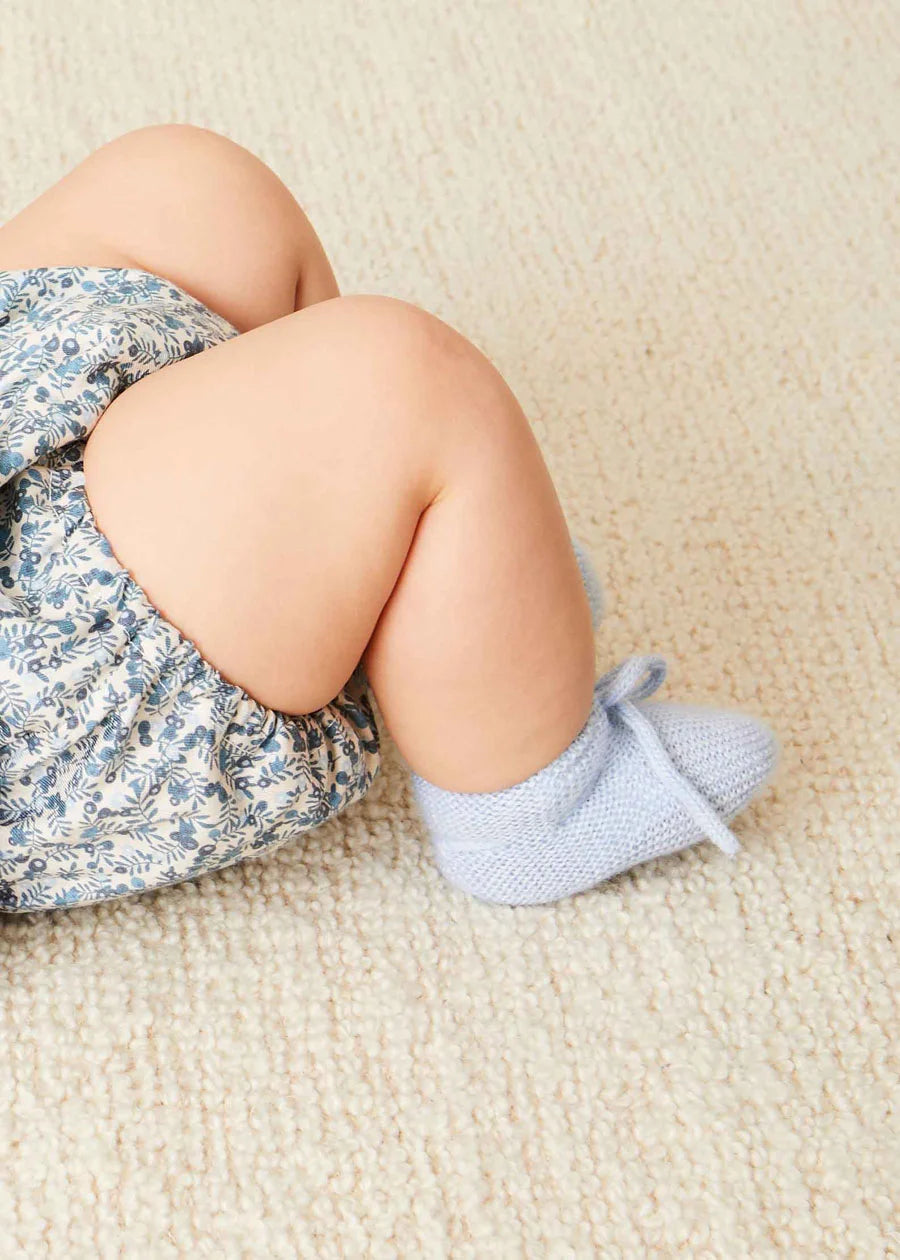 Knitted Booties in Blue Shoes from Pepa London