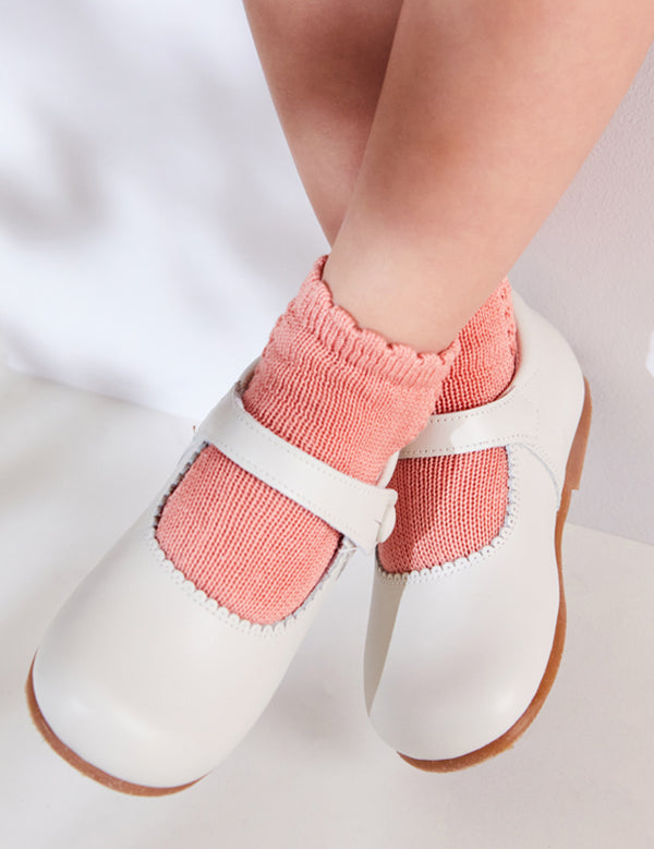 Mary Jane Leather Baby Shoes in Ivory (20-24EU) Shoes from Pepa London