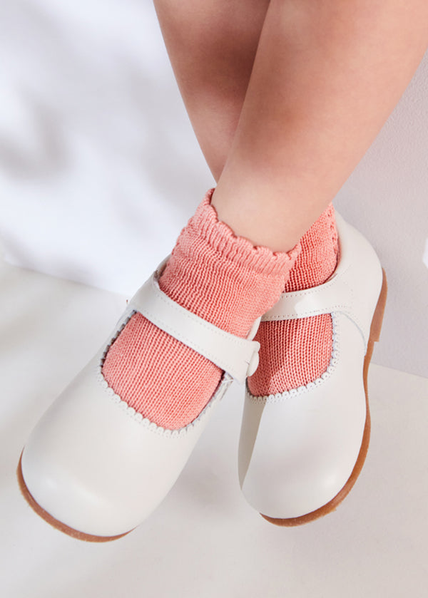 Mary Jane Leather Baby Shoes in Ivory (20-24EU) Shoes from Pepa London