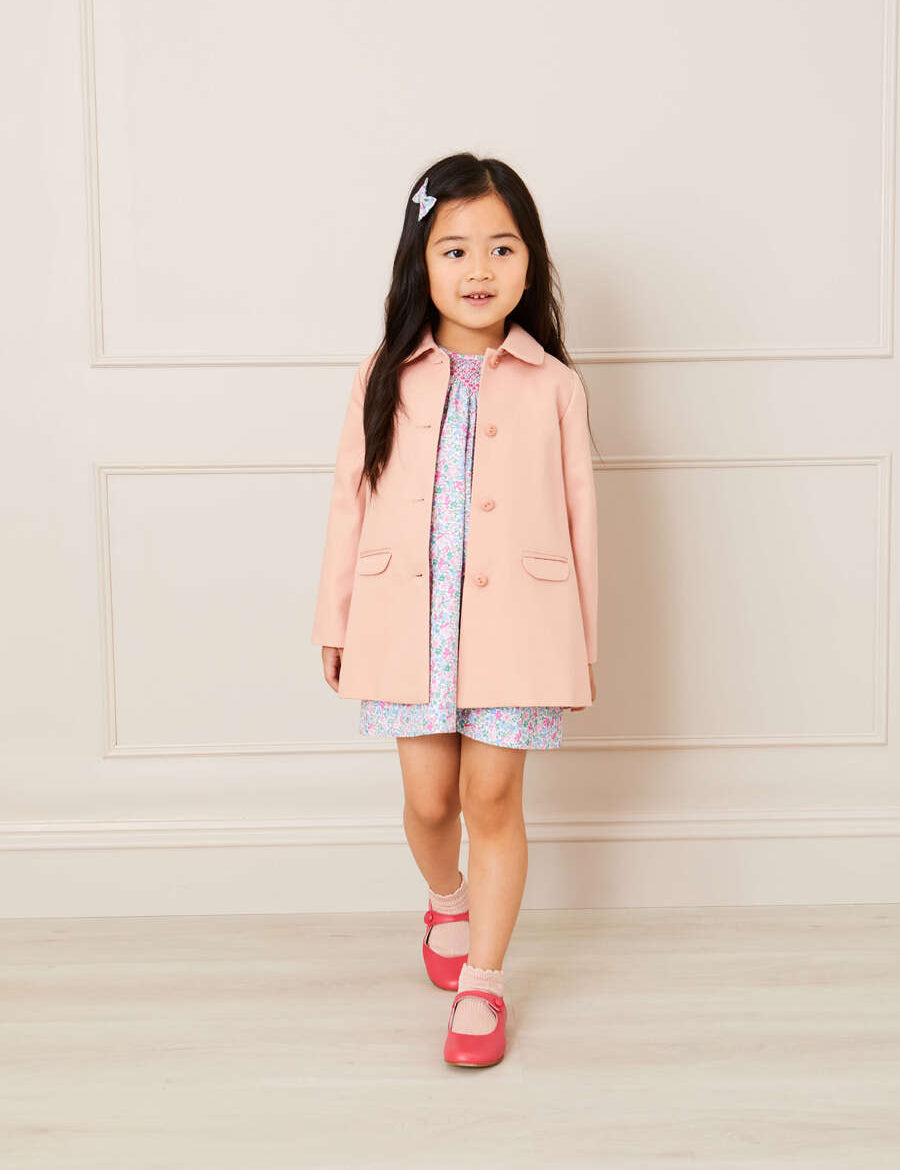 Peter Pan Collar Swing Coat in Pink (18mths-10yrs) Coats from Pepa London