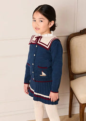 The Navy Knitted Mariner Co –ord Girl Look