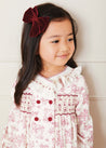 Toile Double Breasted Handsmocked Collar Dress In Burgundy (12mths-10yrs) DRESSES  from Pepa London
