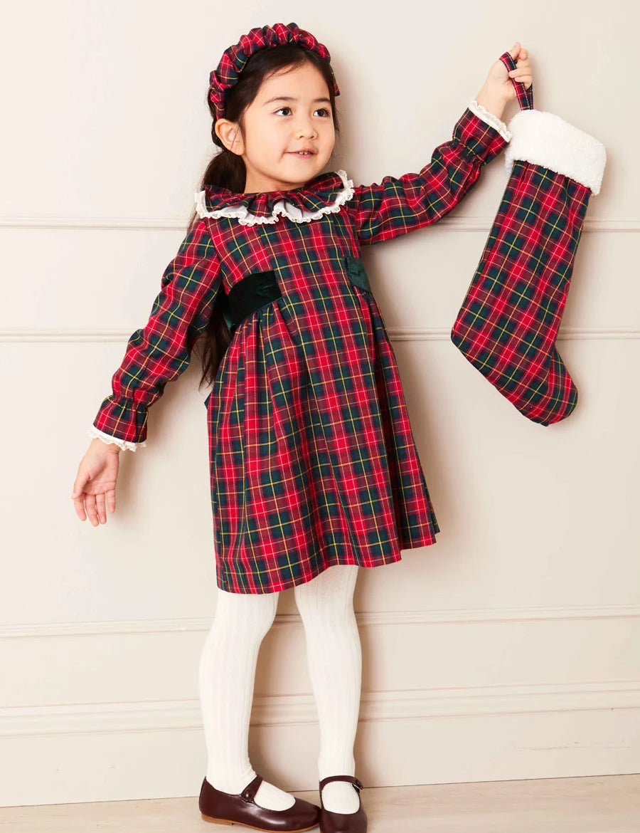 Belgravia Tartan Christmas Stocking in Red Accessories from Pepa London