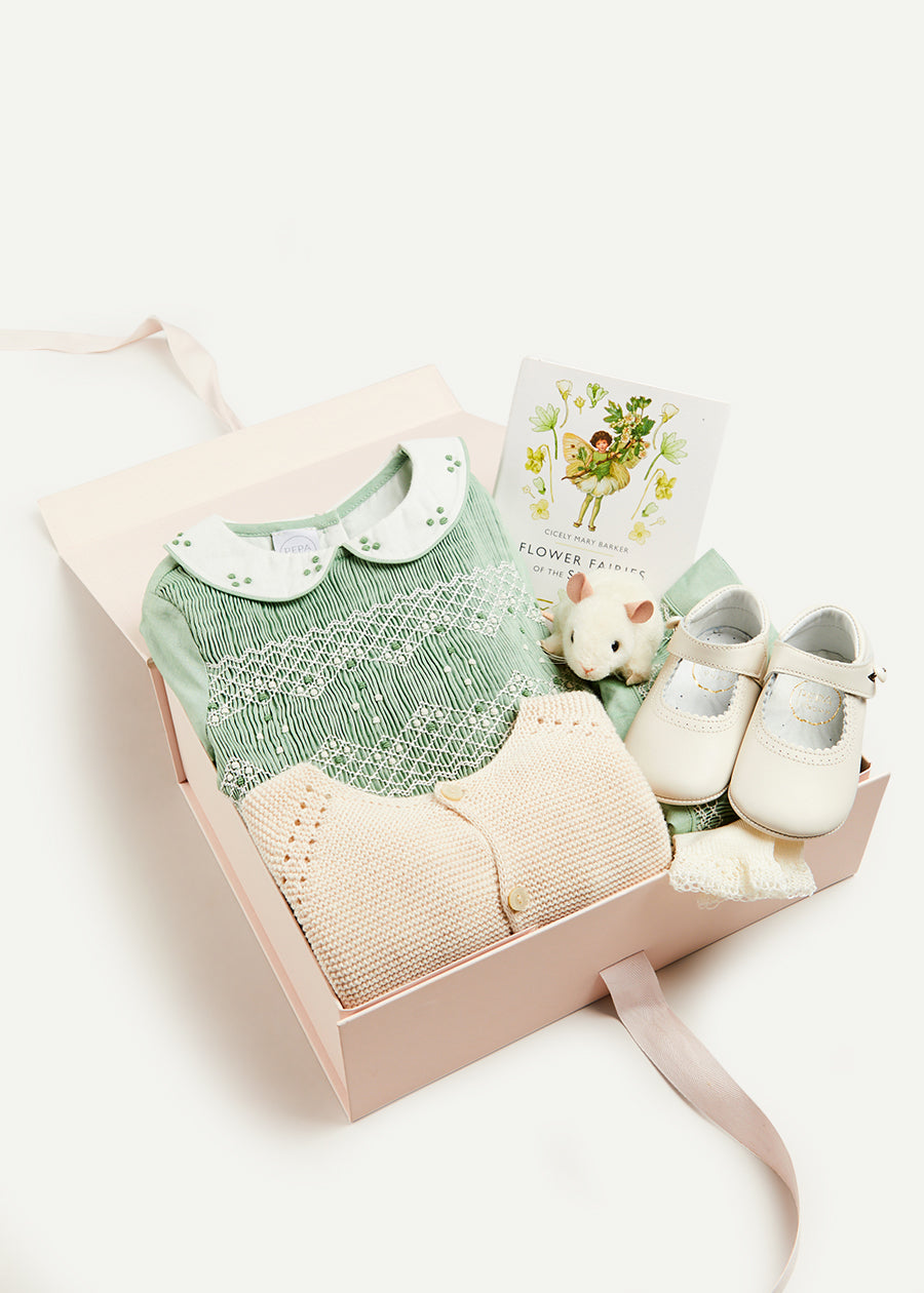 Newborn Hand Smocked Gift Set in Blue main image 1