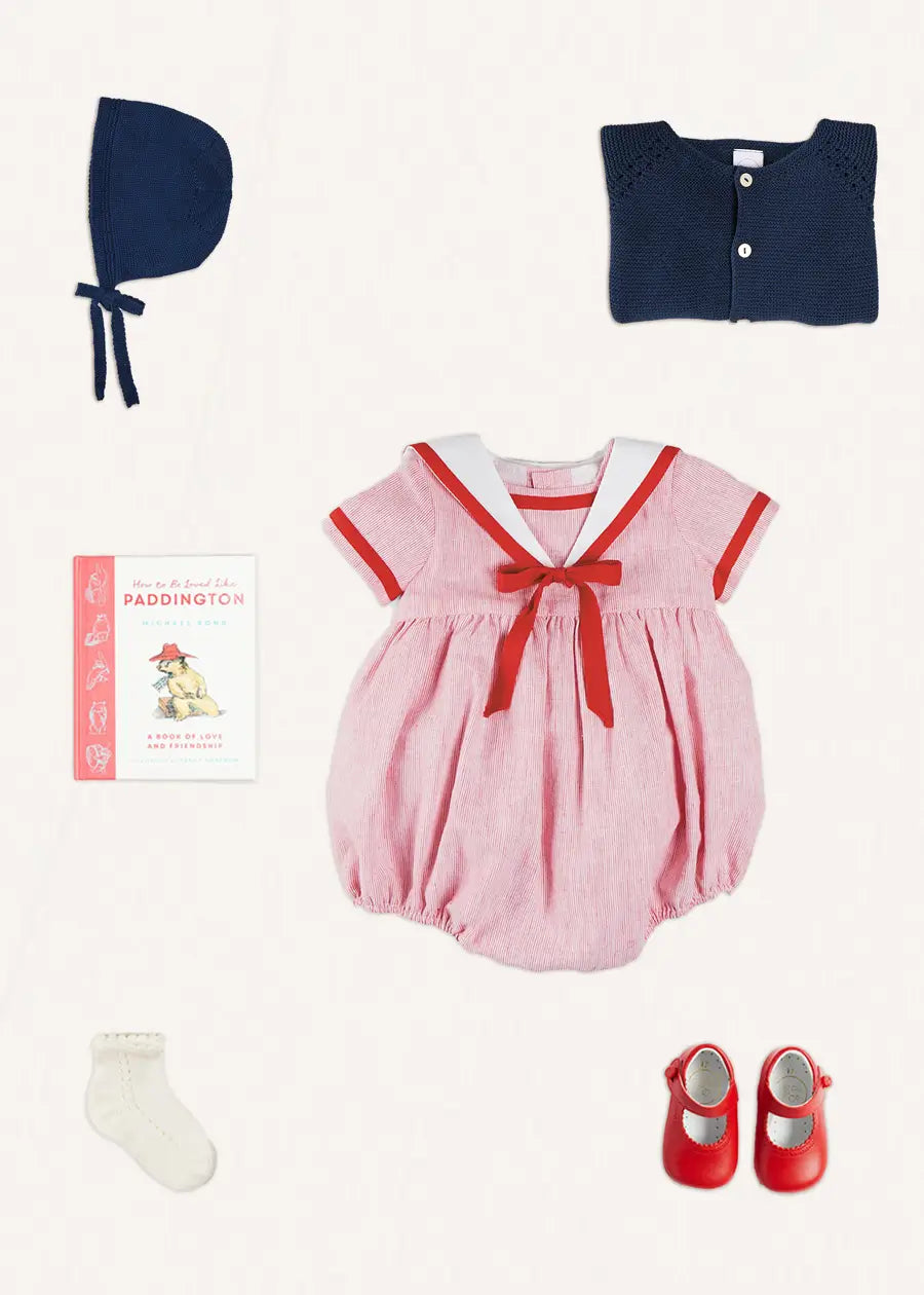 The Lawrence Striped Romper Baby Girl Look Look from Pepa London
