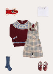 The Walcott Check Short Dungarees Toddler Boy Look