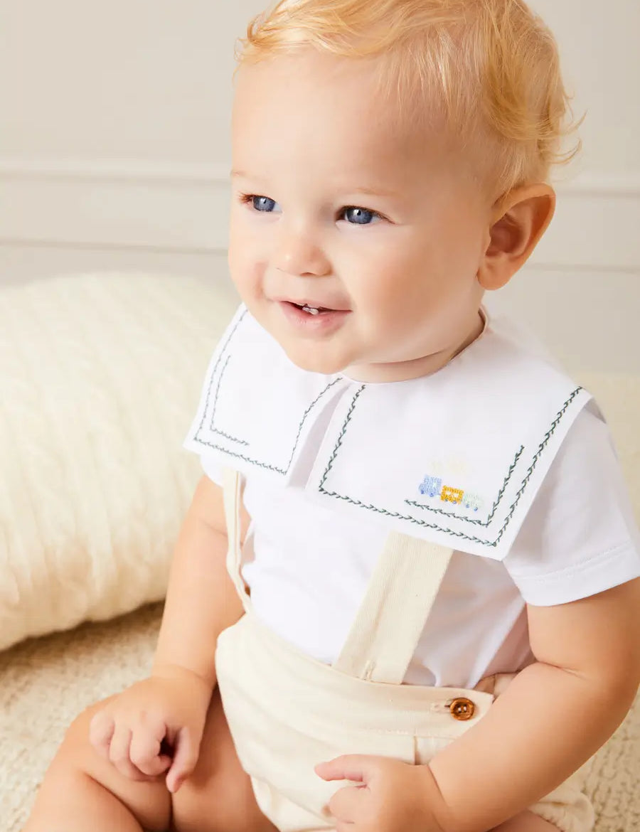 Plain Bloomers With Braces in White (6mths-2yrs) BLOOMER from Pepa London
