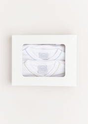 Three Short Sleeve Bodysuit Embroidered Set (1mth-12mths) TOPS & BODYSUITS  from Pepa London