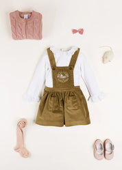 The Green Velvet Embroidered Skirt Baby Girl Look Look  from Pepa London