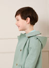Double Breasted Coat with Detachable Hood in Green (18mths-10yrs) Coats  from Pepa London