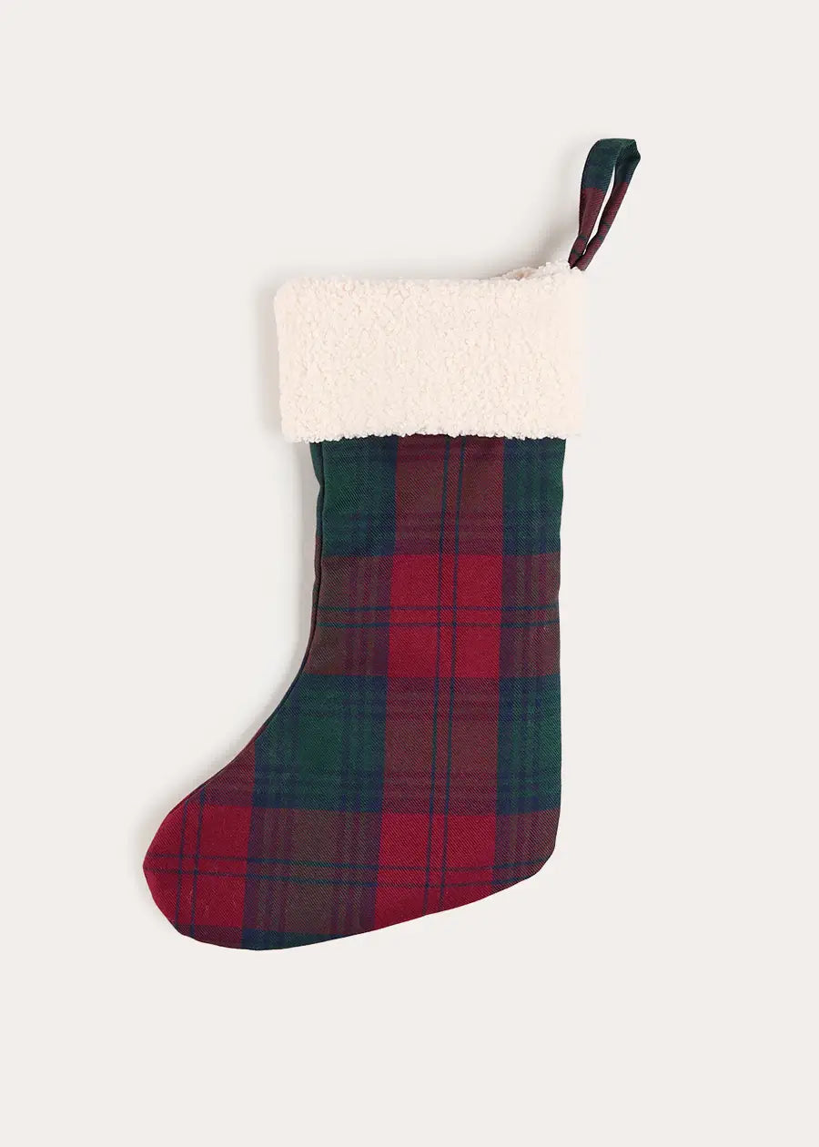 Grovesnor Tartan Christmas Stocking in Red (OS) Accessories from Pepa London