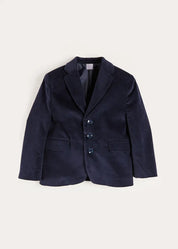 Velvet Three Button Blazer Jacket in Navy (4-10yrs) Coats from Pepa London