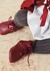 Oxford Pram Booties in Burgundy (17-20EU) Shoes  from Pepa London