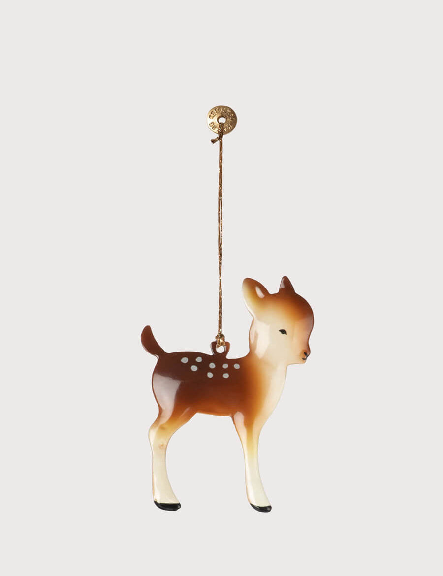 Hand Painted Bambi Christmas Ornament in Brown Toys from Pepa London