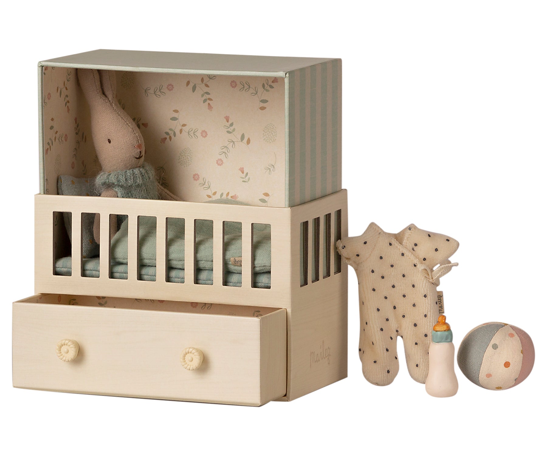 Baby Rabbit With Micro Room in Blue Toys from Pepa London