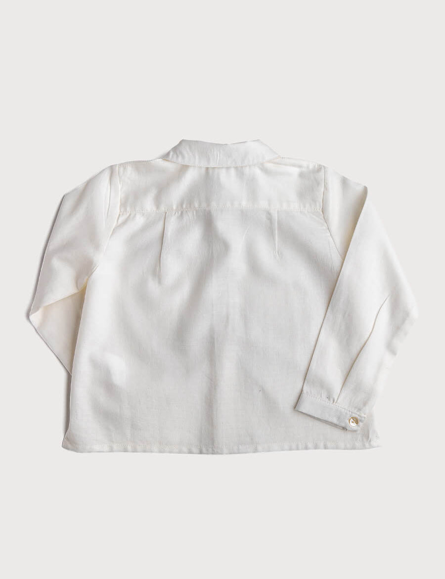 Cream Shirt with Polo Collar (12mths-8yrs) Shirts from Pepa London