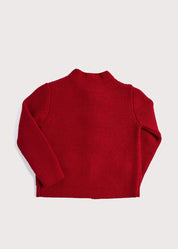 Toggle Fastening Knitted Cardigan in Red (12mths-10yrs) Knitwear  from Pepa London