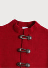 Toggle Fastening Knitted Cardigan in Red (12mths-10yrs) Knitwear  from Pepa London